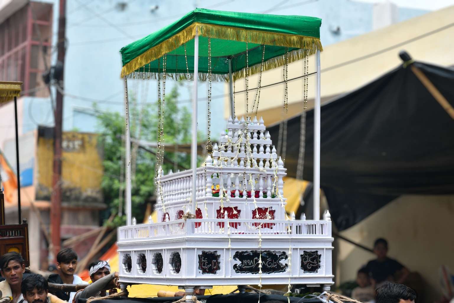Symbolic cradle used during Muharram commemorations